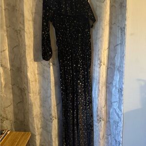 Elegant Black Starry Girls jump suit